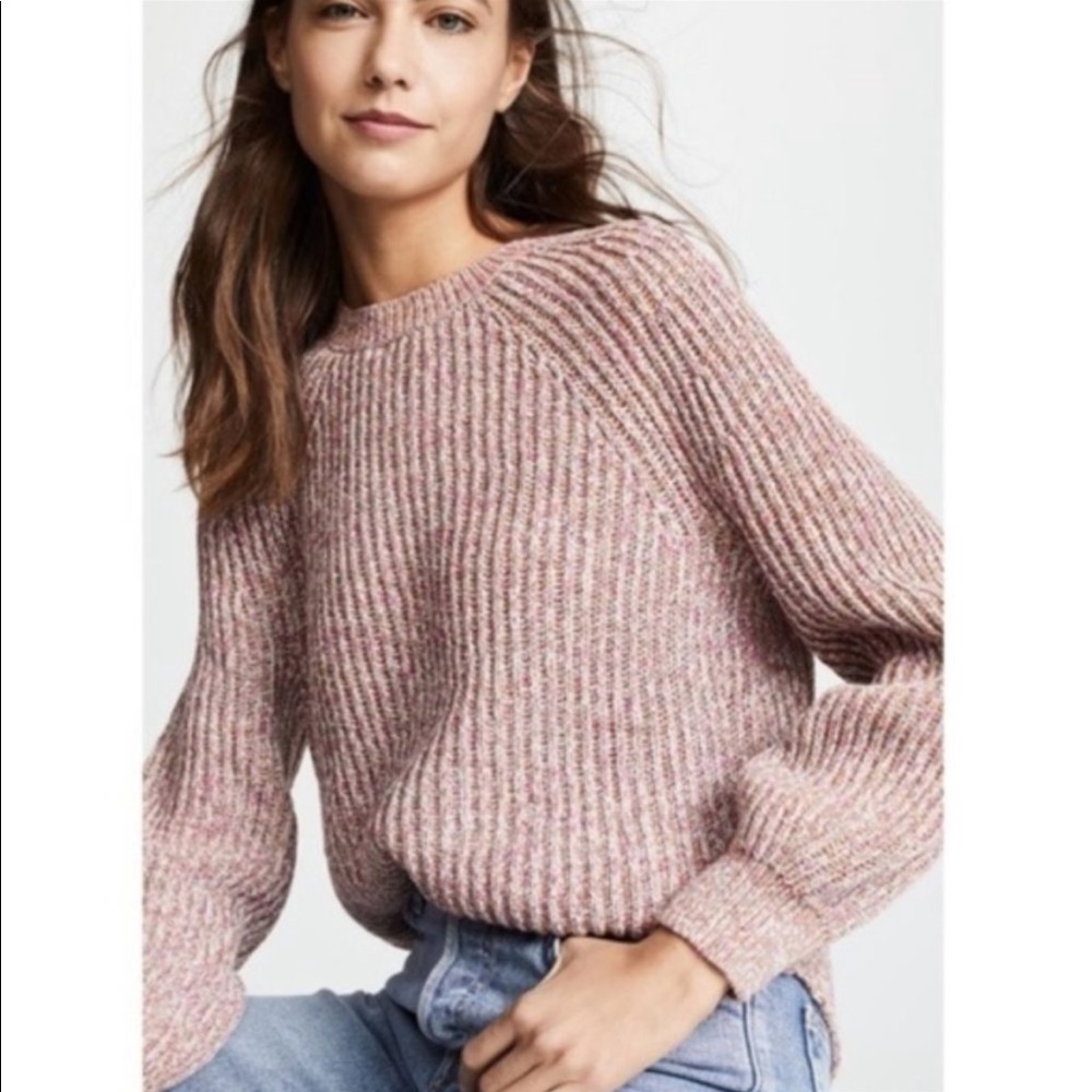FRAME Marled Puff Sleeve Sweater Womens Medium